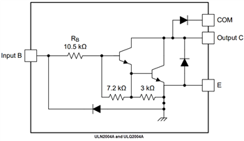 Block Diagram - Texas Instruments ULN200xA/ULQ200xA Darlington Transistor Arrays
