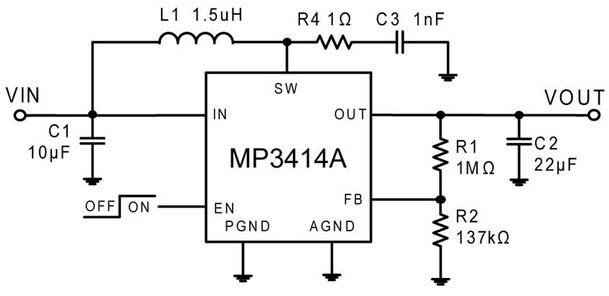 Monolithic Power Systems (MPS) MP3414A Synchronous Step-Up Converters