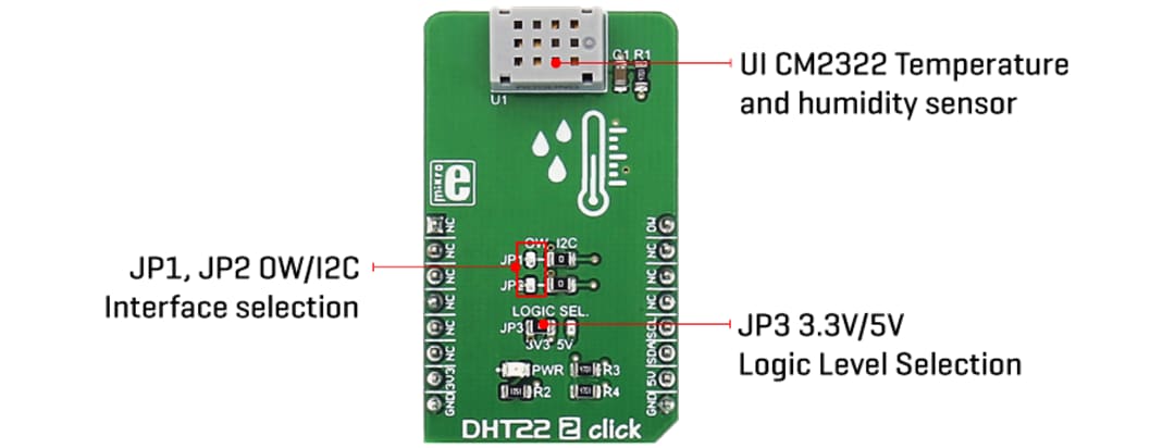 Mikroe MIKROE-2818 DHT22 2 Click