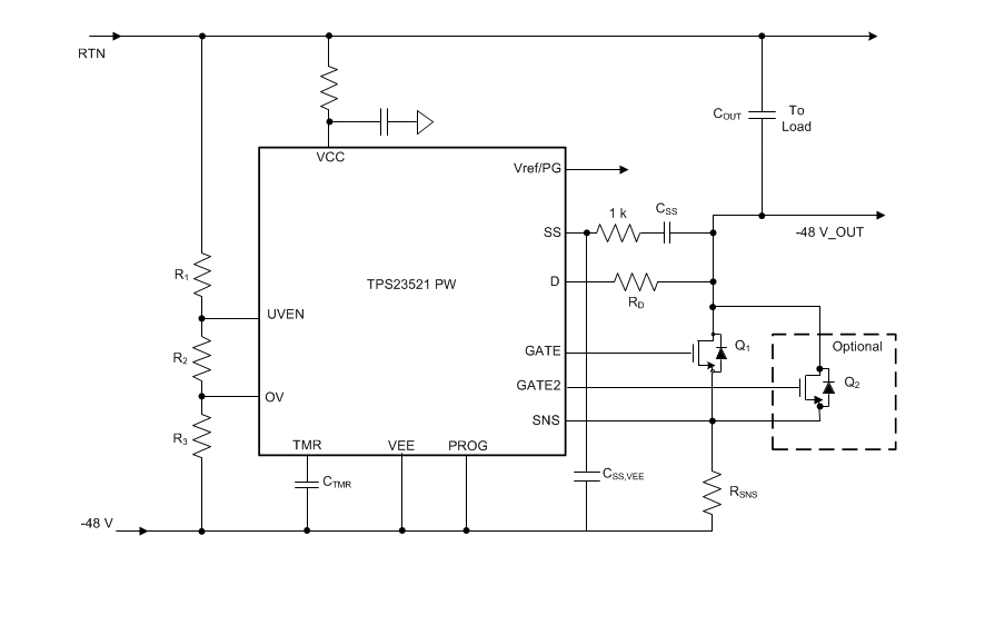 Schematic - Texas Instruments TPS23521 -48V Hot Swap Controllers