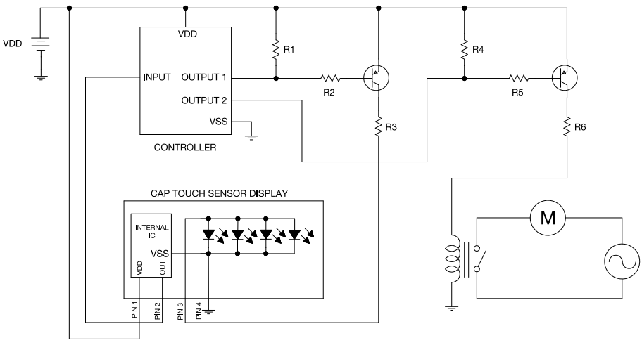 Application Circuit Diagram - VCC CSM Capacitive Touch Sensor Displays