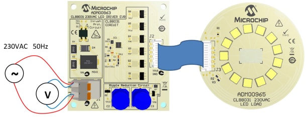 Application Circuit Diagram - Microchip Technology ADM00965 CL88031 Offline LED Load Board