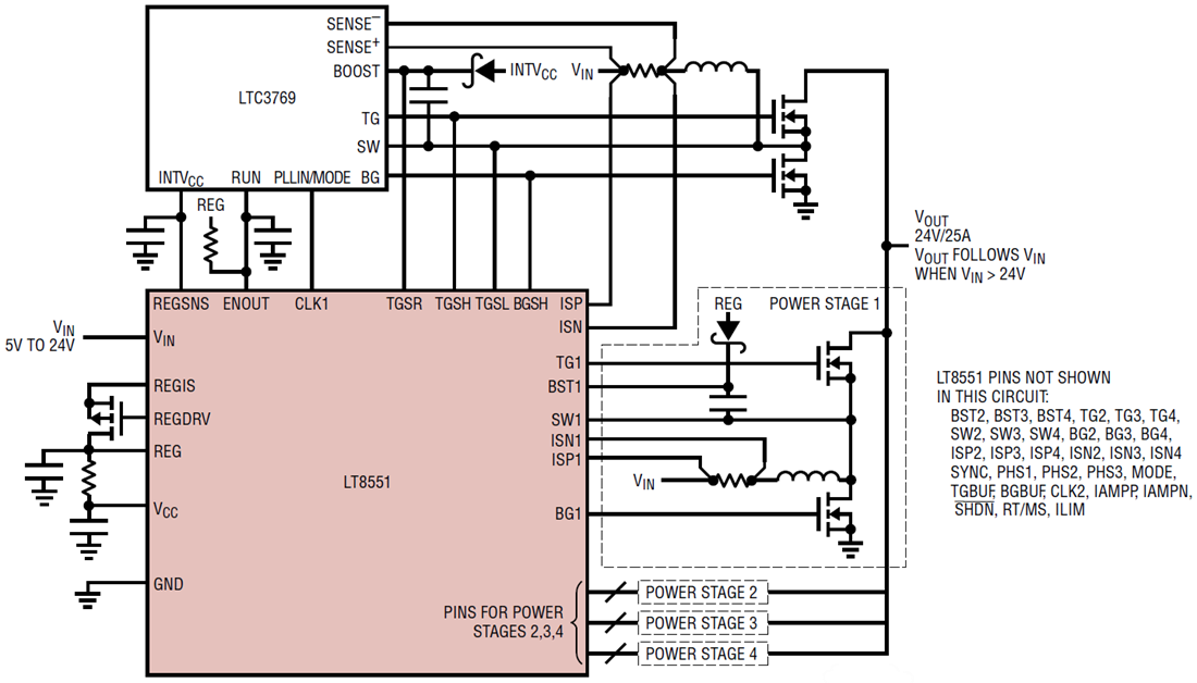 Application Circuit Diagram - Analog Devices Inc. LT8551 Multiphase Expander