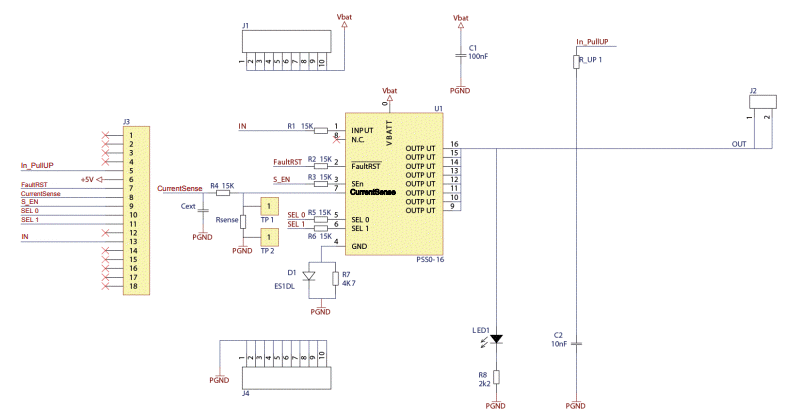 Schematic - STMicroelectronics VND7E050AJ Evaluation Board