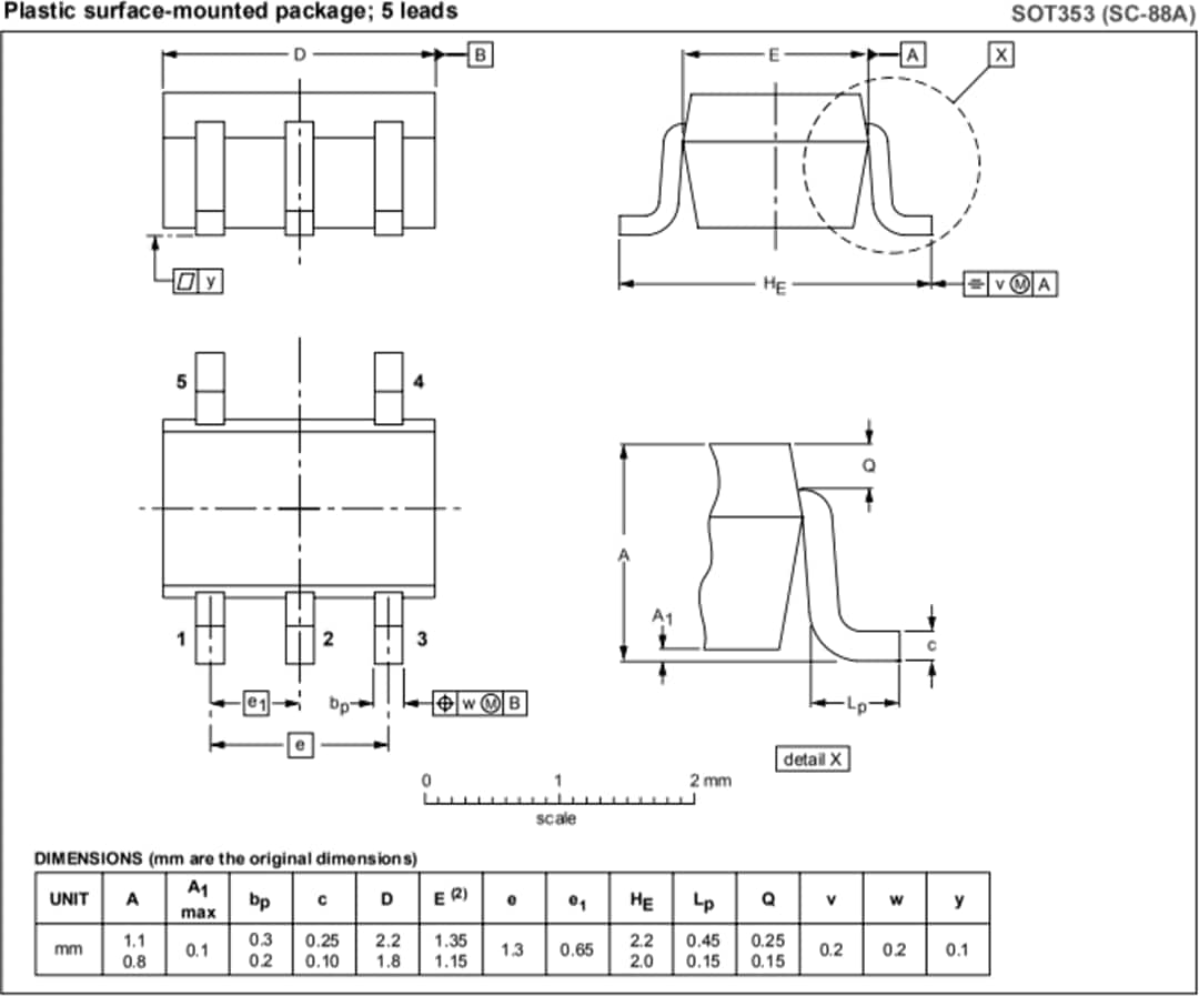 Mechanical Drawing - Nexperia PSSI2021SAY PNP High Side LED Driver