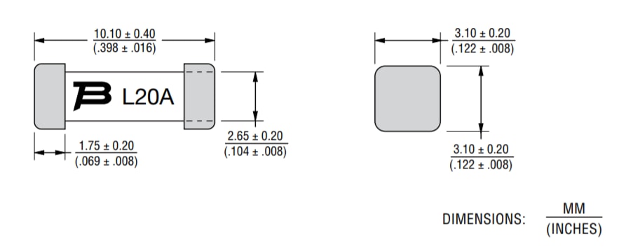 Chart - Bourns SF-3812SP-T Time Lag SMD Fuse