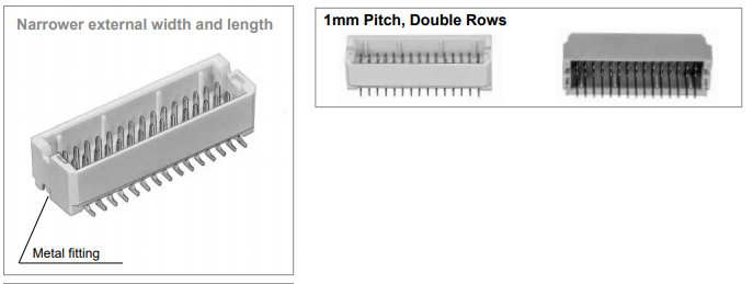 Chart - Hirose Electric DF20 SignalBee 1.0mm Board-to-Cable Connectors