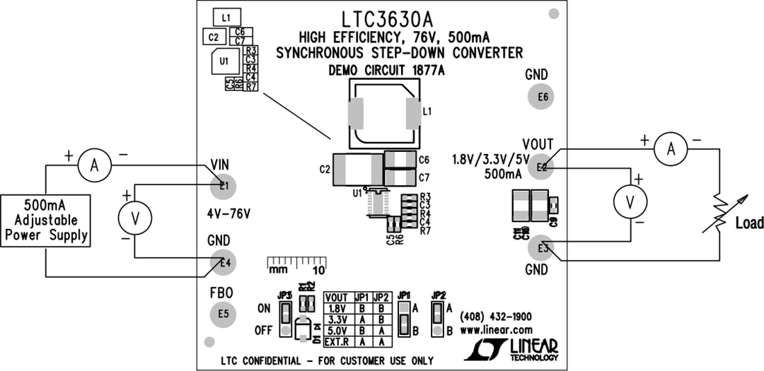 Mechanical Drawing - Analog Devices Inc. LTC3630A Demo Board DC1877A