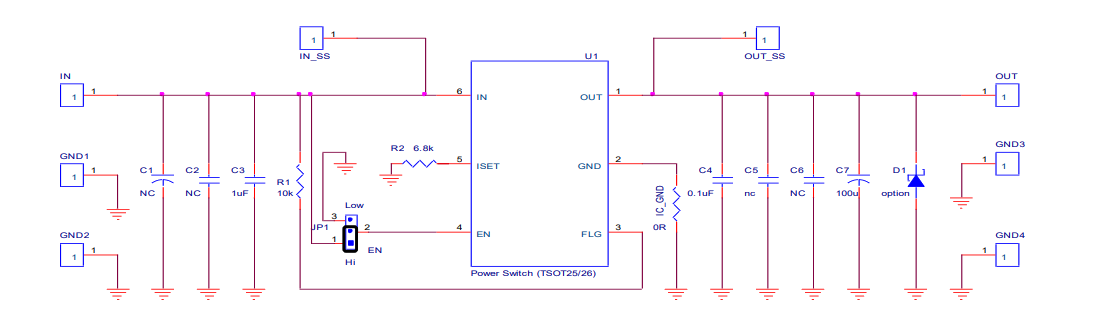 Schematic - Diodes Incorporated AP22615AWU-EVM Evaluation Module
