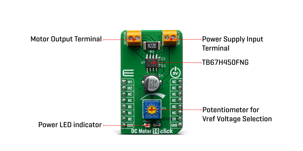 Block Diagram - Mikroe DC MOTOR 14 Click