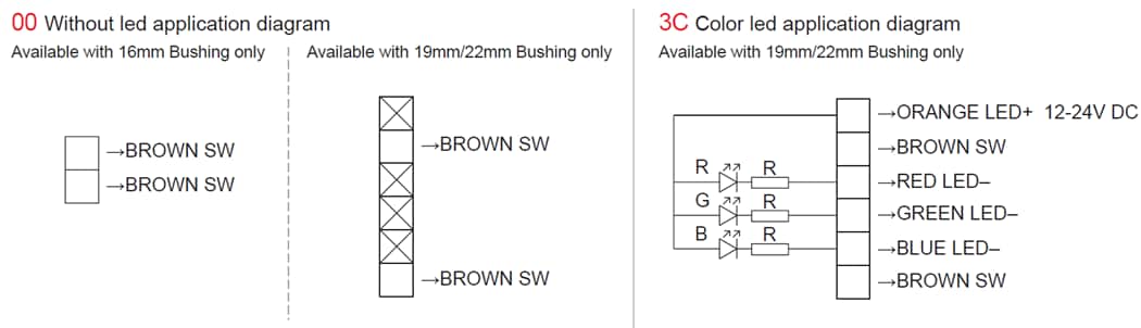 Application Circuit Diagram - Dailywell TZ Anti-Vandal Piezo Switches
