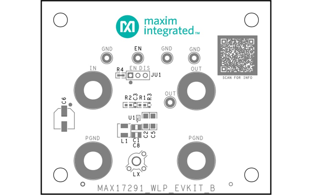 Mechanical Drawing - Analog Devices Inc. MAX17291EVK-WLP Evaluation Kit