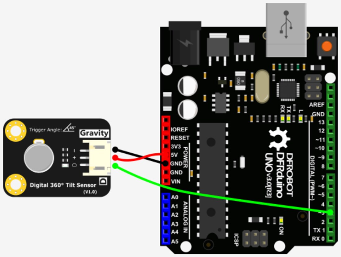 Mechanical Drawing - DFRobot Gravity DFR0830 Digital 360° Tilt Sensor