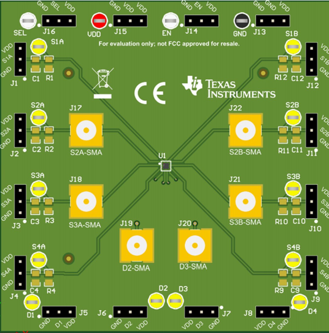 Mechanical Drawing - Texas Instruments TMUX1575EVM Switch Evaluation Module (EVM)