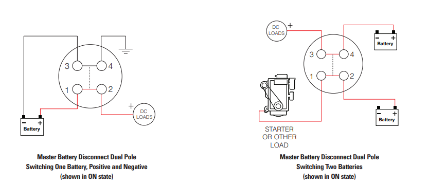 Application Circuit Diagram - Cole Hersee TR Dual-Pole Master Disconnect Switches