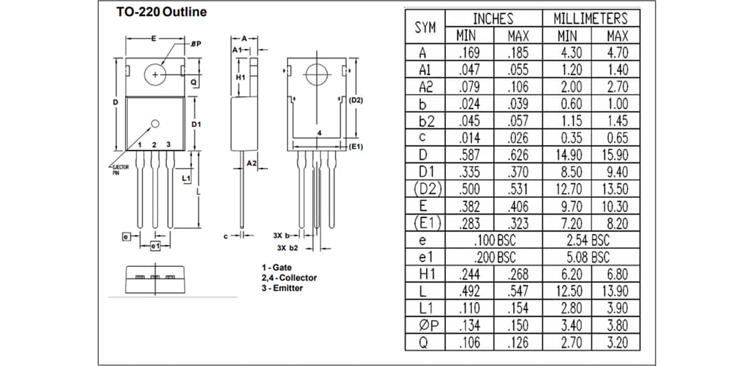 Mechanical Drawing - IXYS XPT™ GenX5™ Trench IGBTs