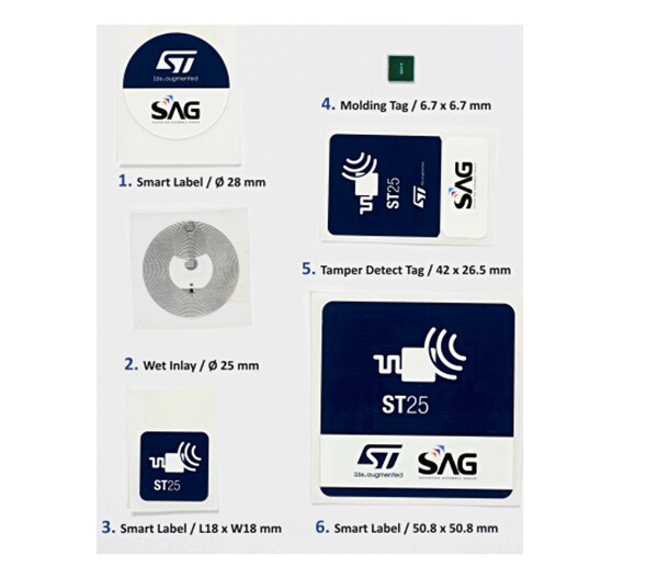 STMicroelectronics ST25-TAG-BAG-AB Set of ST25TV Series NFC Tags