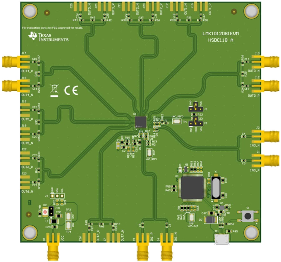 Mechanical Drawing - Texas Instruments LMK1D1208IEVM LVDS Buffer Evaluation Module