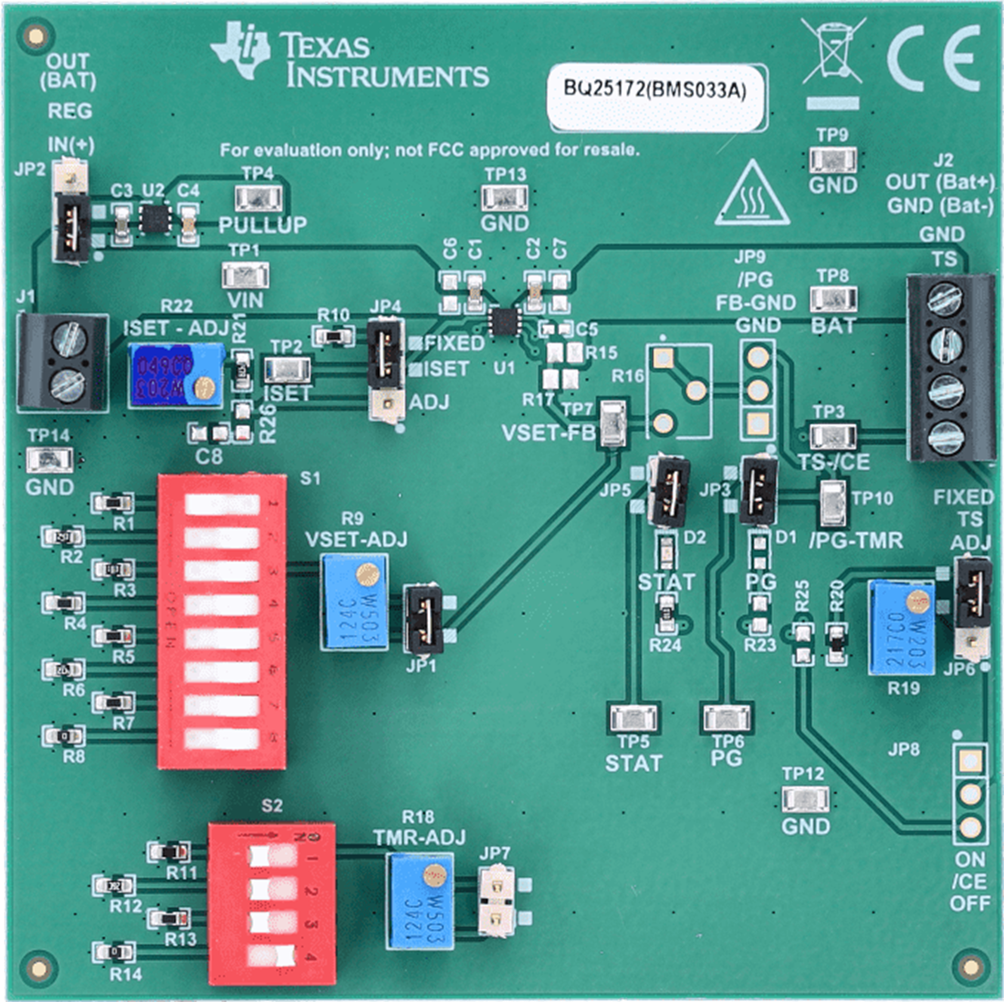 Mechanical Drawing - Texas Instruments bq25172EVM Evaluation Module (EVM)