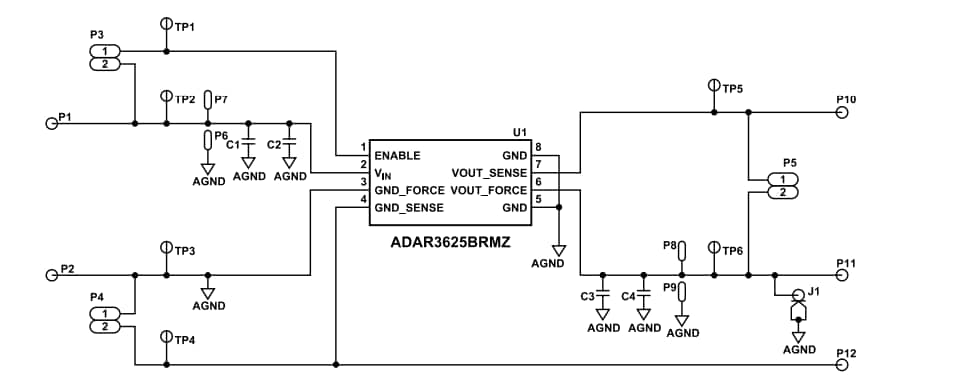 Schematic - Analog Devices Inc. EVAL-ADR3625EBZ Evaluation Board