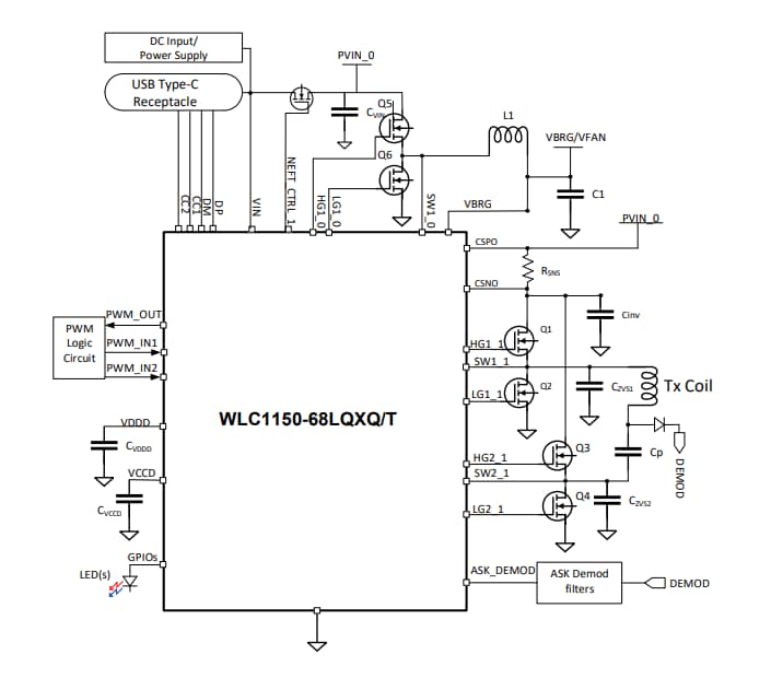 Application Circuit Diagram - Infineon Technologies Wireless Charging ICs