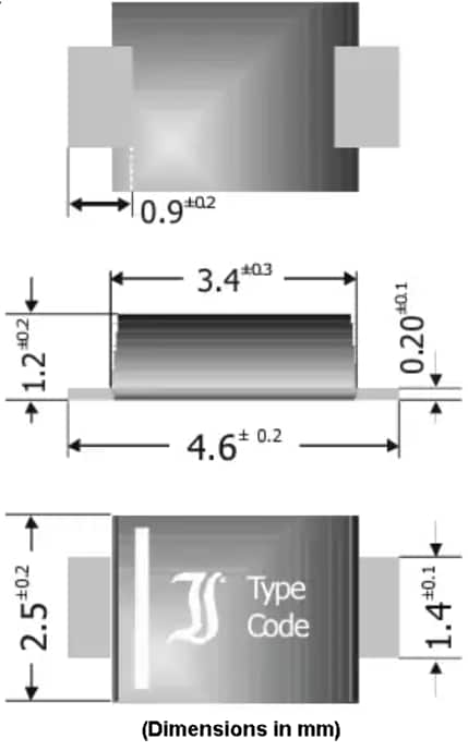 Mechanical Drawing - Diotec Semiconductor TPSMA6L TVS Diodes