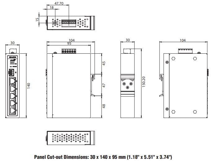 Advantech EKI-2706G-1GFPI Unmanaged Ethernet Switches