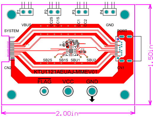 Mechanical Drawing - Kinetic Technologies KTU1121A Evaluation Kit