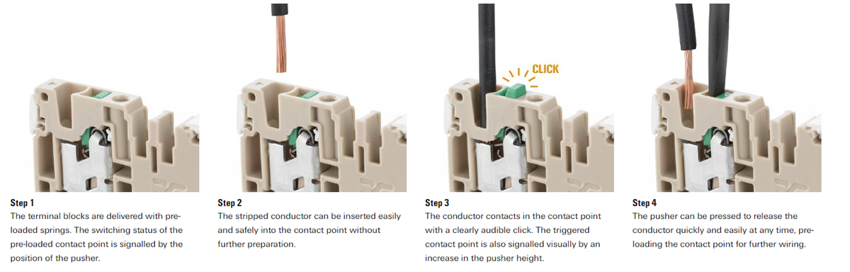 Infographic - Weidmuller Klippon® Connect SNAP IN Terminal Blocks
