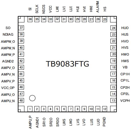 Chart - Toshiba TB9083FTG 3-Phase Brushless Gate Driver IC