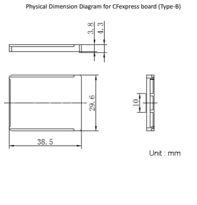 Mechanical Drawing - Exascend I-temp CFexpress Memory Cards