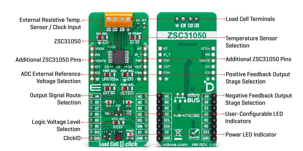 Mikroe MIKROE-6060 Load Cell 8 Click