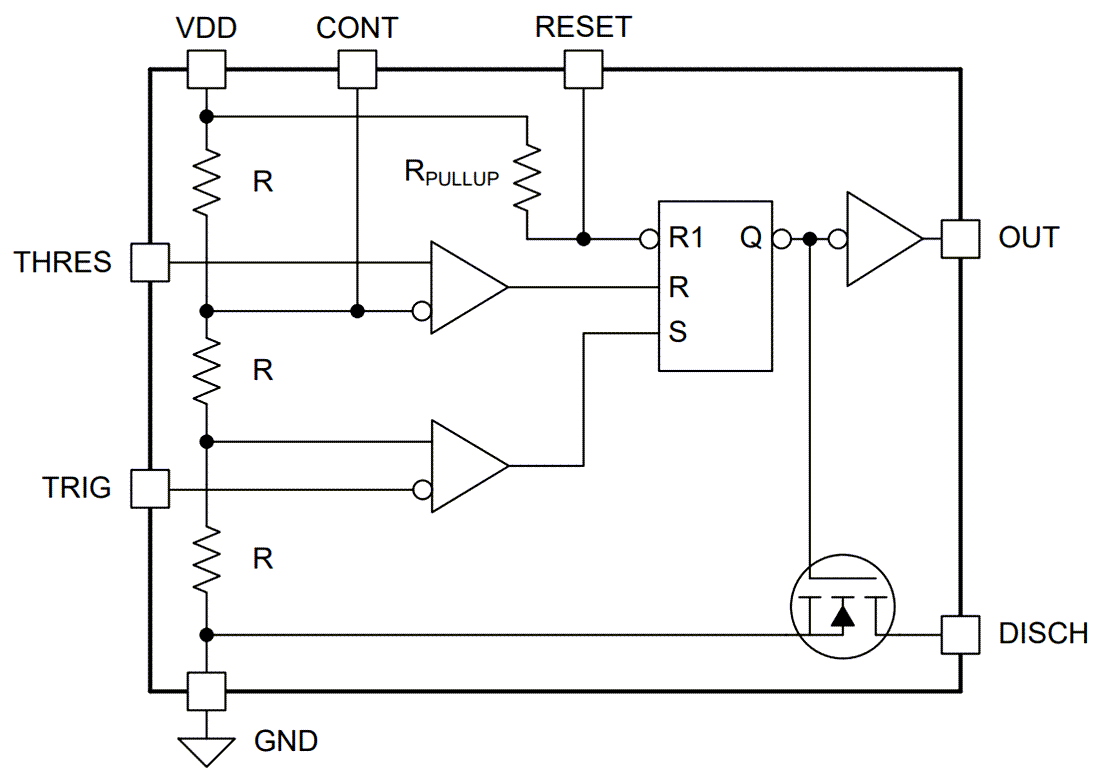 Schematic - Texas Instruments TLC3555-Q1 High-Speed CMOS Timer