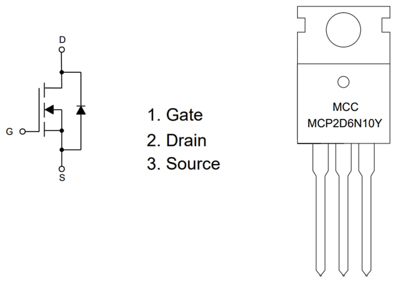Micro Commercial Components (MCC) MCP2D6N10Y 100V N-Channel MOSFET