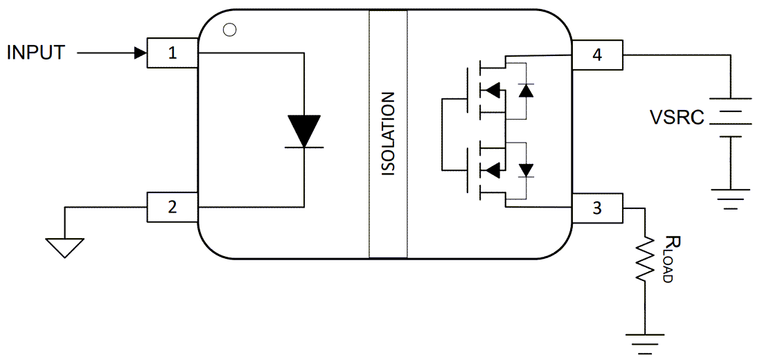 Application Circuit Diagram - Texas Instruments ISOM8600 80V Normally-Open Switch