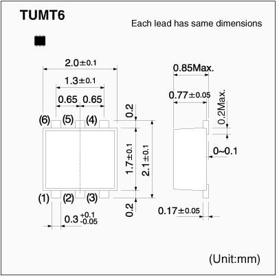Mechanical Drawing - ROHM Semiconductor RF6G035BG Power MOSFET