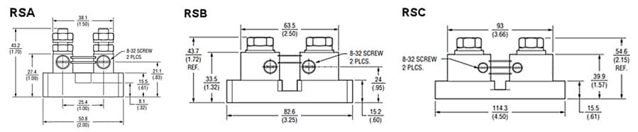 Chart - Bourns RS Riedon™ Precision Current Shunt Resistors