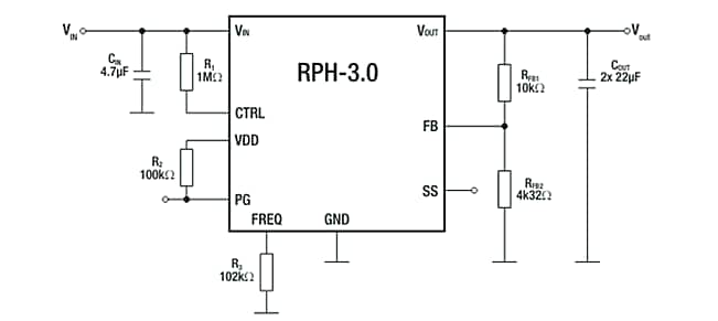 Application Circuit Diagram - RECOM Power RPH-3.0 Non-Isolated Step-Down Power Module