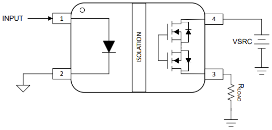 Application Circuit Diagram - Texas Instruments ISOM8610 Opto-Emulator Switch