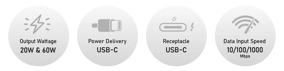Phihong POEUSB20 & POEUSB60 PoE-to-USB Type-C™ Converters