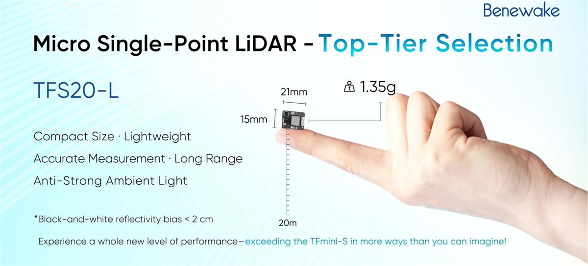 Infographic - Benewake TFS20-L Single-Point LiDAR