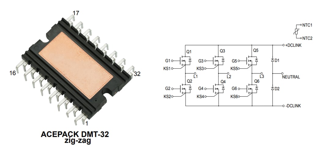 Application Circuit Diagram - STMicroelectronics M2TP80M12W2-2LA Automotive Power Module