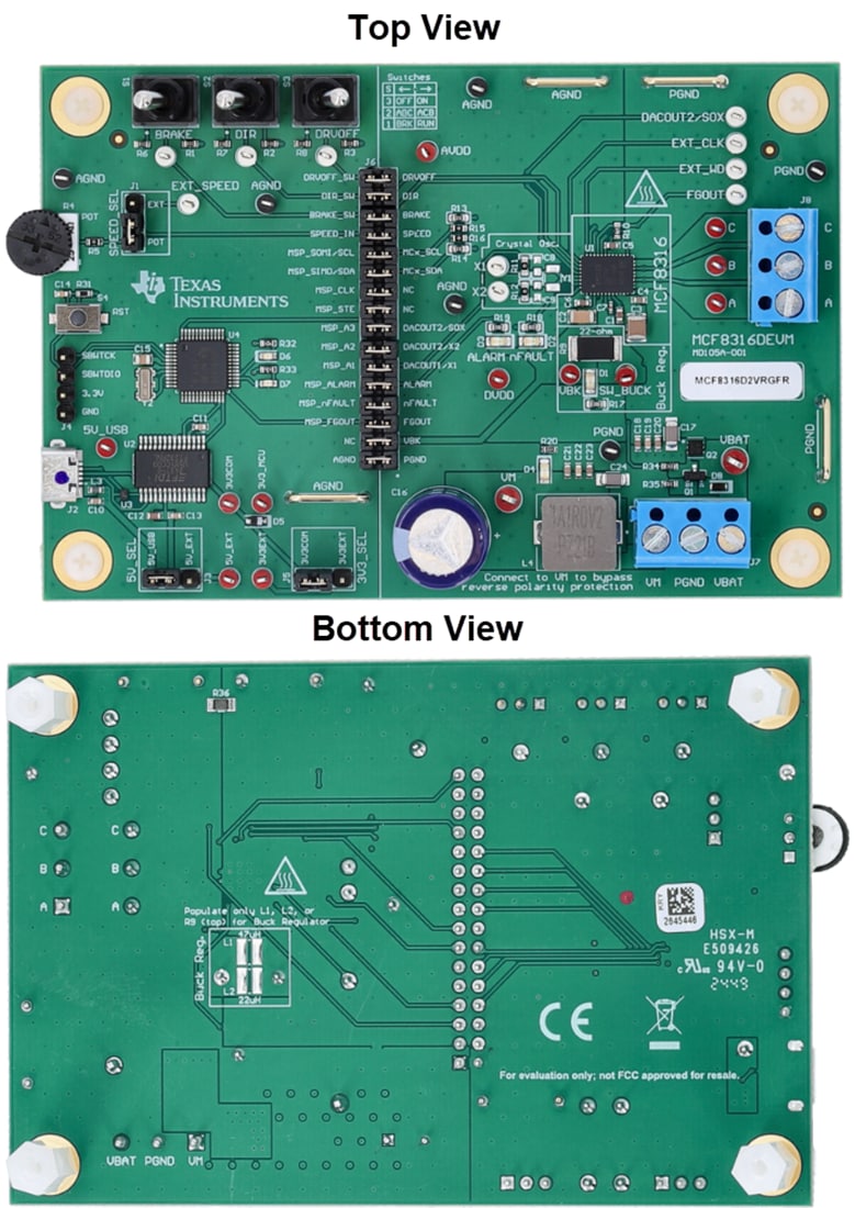 Mechanical Drawing - Texas Instruments MCF8316DEVM Motor Driver Evaluation Module