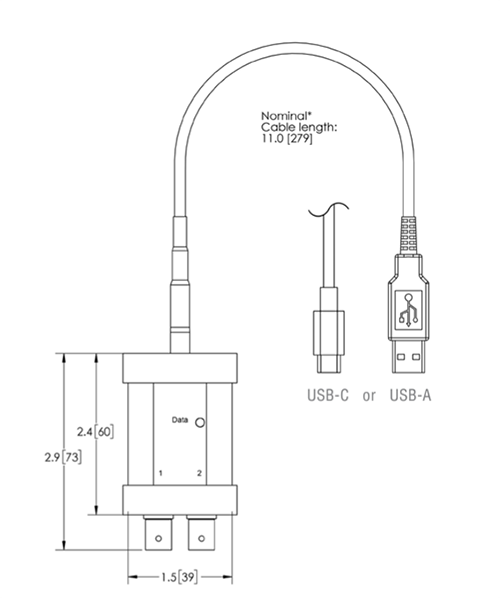 Mechanical Drawing - The Modal Shop 485B39 DIGIDAQ™ USB Signal Conditioners