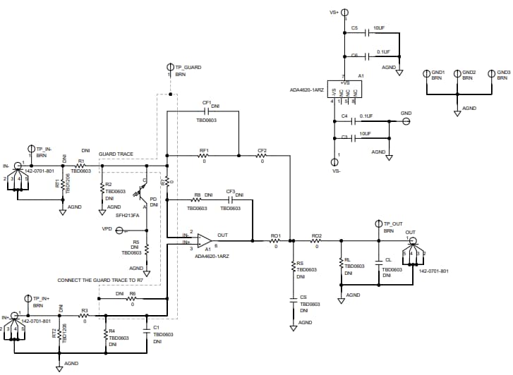 Schematic - Analog Devices Inc. EVAL-ADA4620-1 Evaluation Board