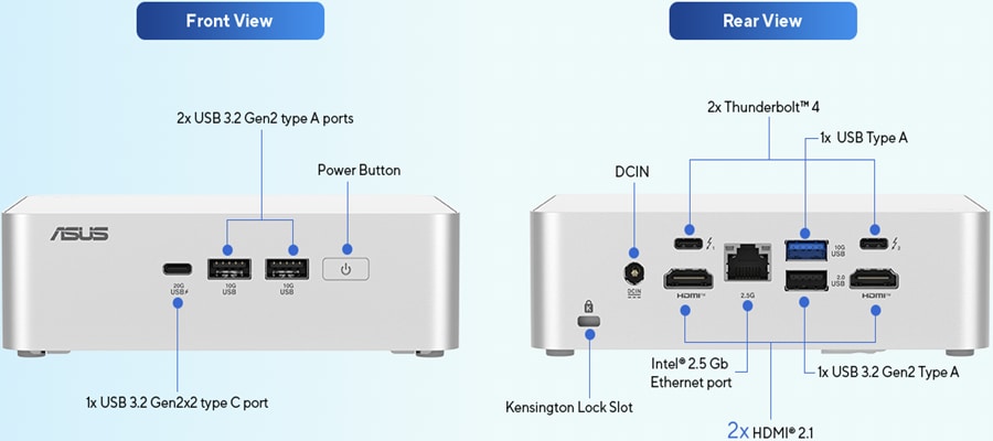 Asus NUC 15 PRO+ Elegant Mini PCs