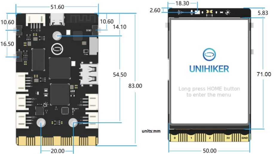 Mechanical Drawing - DFRobot UNIHIKER M10 IoT Python Single Board Computer