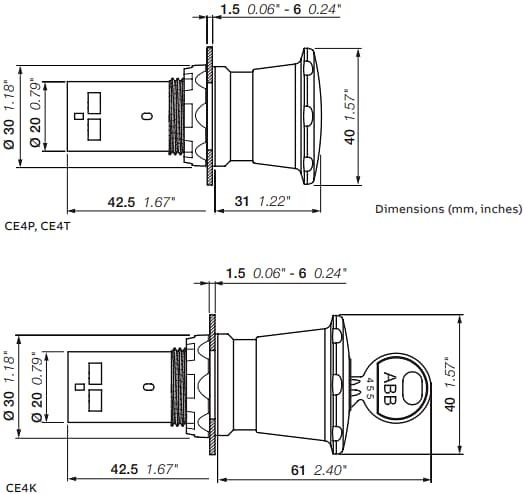 Mechanical Drawing - ABB CE4 E-Stops