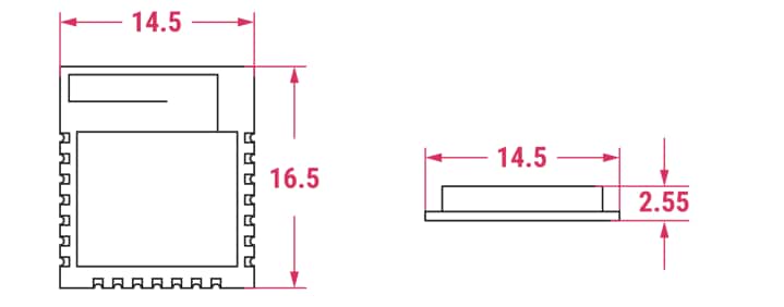 Mechanical Drawing - Raspberry Pi SC1169 Radio Module 2 (RM2)