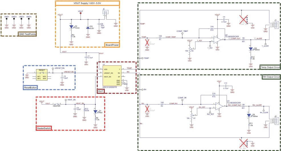 Schematic - Texas Instruments HDC3120EVM Evaluation Module (EVM)
